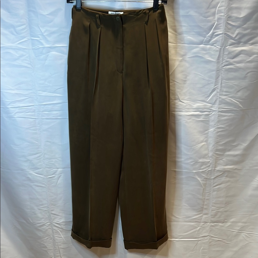 Women’s 100% Silk Brown Pants Size 6P